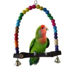 Colorful Beads Bird Bells Toys Pet Multi Ladder Bridge Natural Wooden Parrots Swing Toy Birds Perch