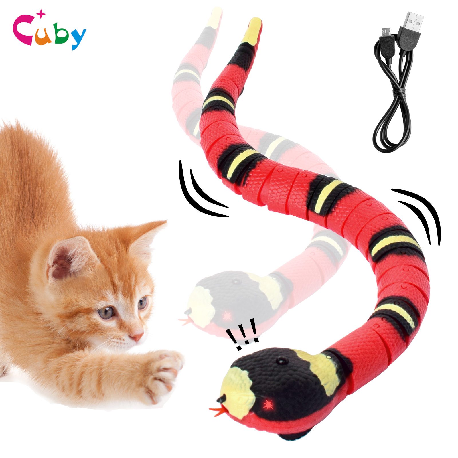 Creative Smart Sensing Cat Toys Electric Snake Interactive Toys USB Charging Creative Smart Sensing Cat Toys Electric Snake Interactive Toys USB Charging