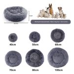 Donut Dog Bed Warm Soft Long Plush Pet Cushion For Samll Large Dog House Cat Calming Bed - Image 6
