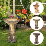 Outdoor Bird Bath Resin Pedestal Fountain Courtyard Decoration