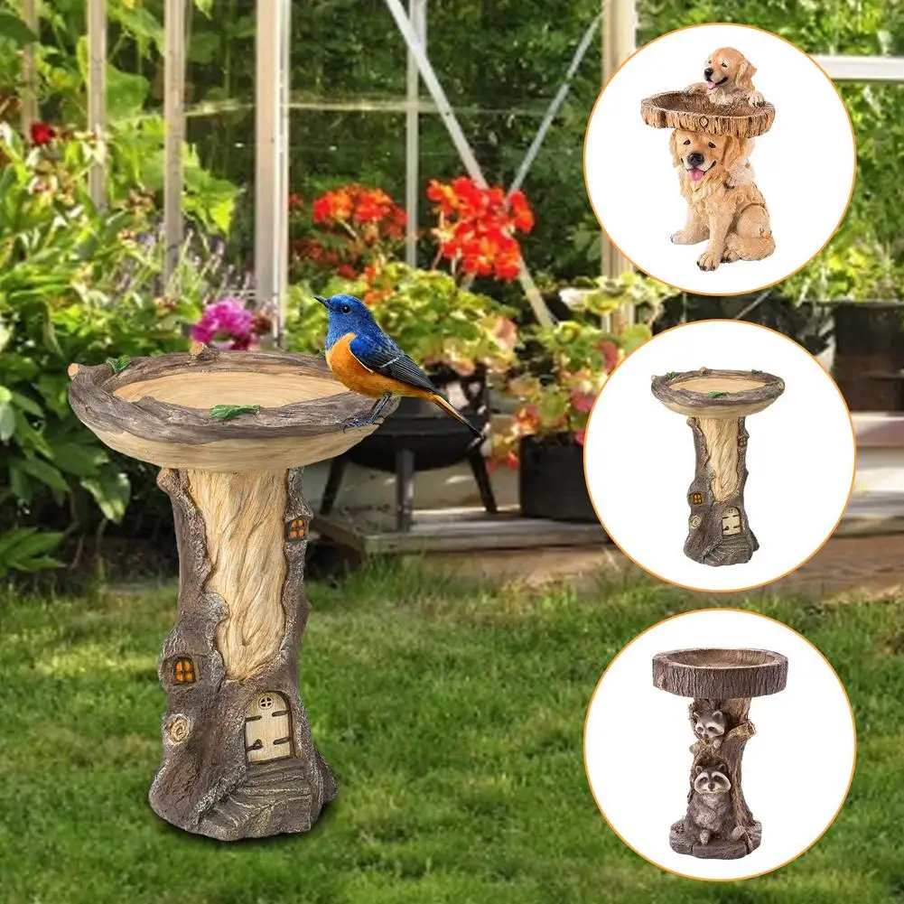 Outdoor Bird Bath Resin Pedestal Fountain Courtyard Decoration Outdoor Bird Bath Resin Pedestal Fountain Courtyard Decoration