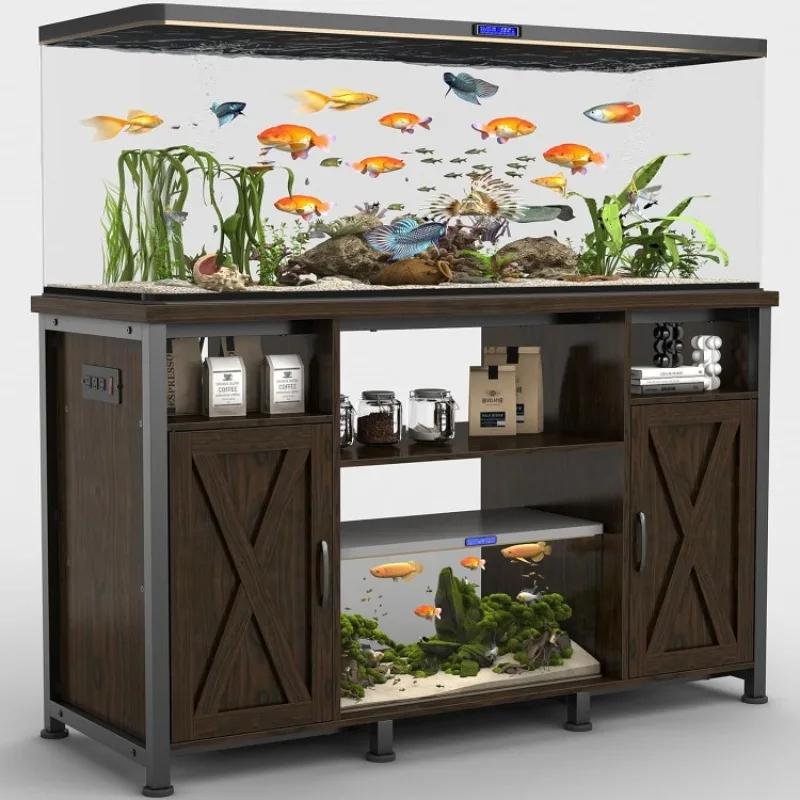 50-75 Gallon Fish Tank Stand with Outlets, Heavy Duty Metal Aquarium Stand with Cabinet for Storage 50-75 Gallon Fish Tank Stand with Outlets, Heavy Duty Metal Aquarium Stand with Cabinet for Storage