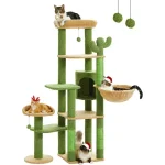 Scratching post and 2-perch tree with large hammock, multiple levels,