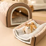 Foldable Pet Warm Closed Winter Bed