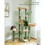 Scratching post and 2-perch tree with large hammock, multiple levels, - Image 2